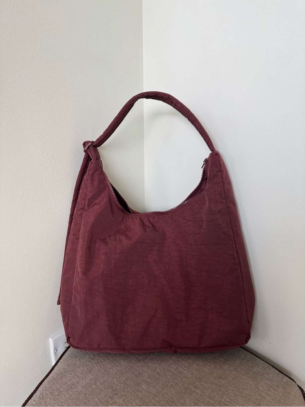 Baggu Nylon Shoulder Bag in Burgundy